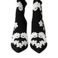 Dolce & Gabbana Dolce & Gabbana Black White Embroidery Slip On Boots Shoes/EU41/US10.5/Black and White