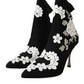 Dolce & Gabbana Dolce & Gabbana Black White Embroidery Slip On Boots Shoes/EU41/US10.5/Black and White