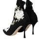 Dolce & Gabbana Dolce & Gabbana Black White Embroidery Slip On Boots Shoes/EU41/US10.5/Black and White