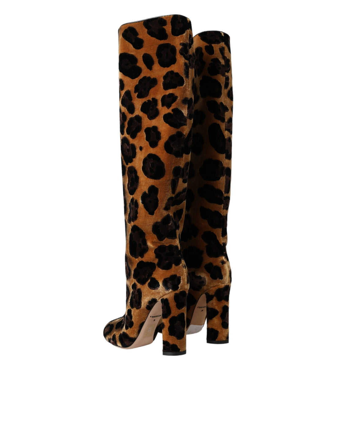 Dolce &amp; Gabbana Dolce &amp; Gabbana Brown Giraffe Velvet Leather Boots Shoes/EU38/US7.5/Brown
