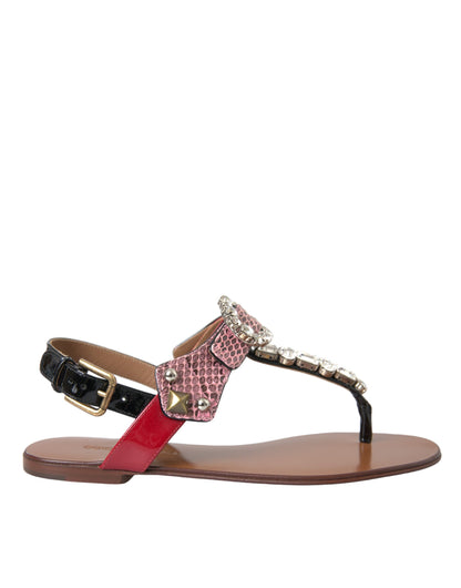 Dolce &amp; Gabbana Dolce &amp; Gabbana Multicolor Crystal Sandals Flip Flops Shoes/EU36/US5.5/Multicolor