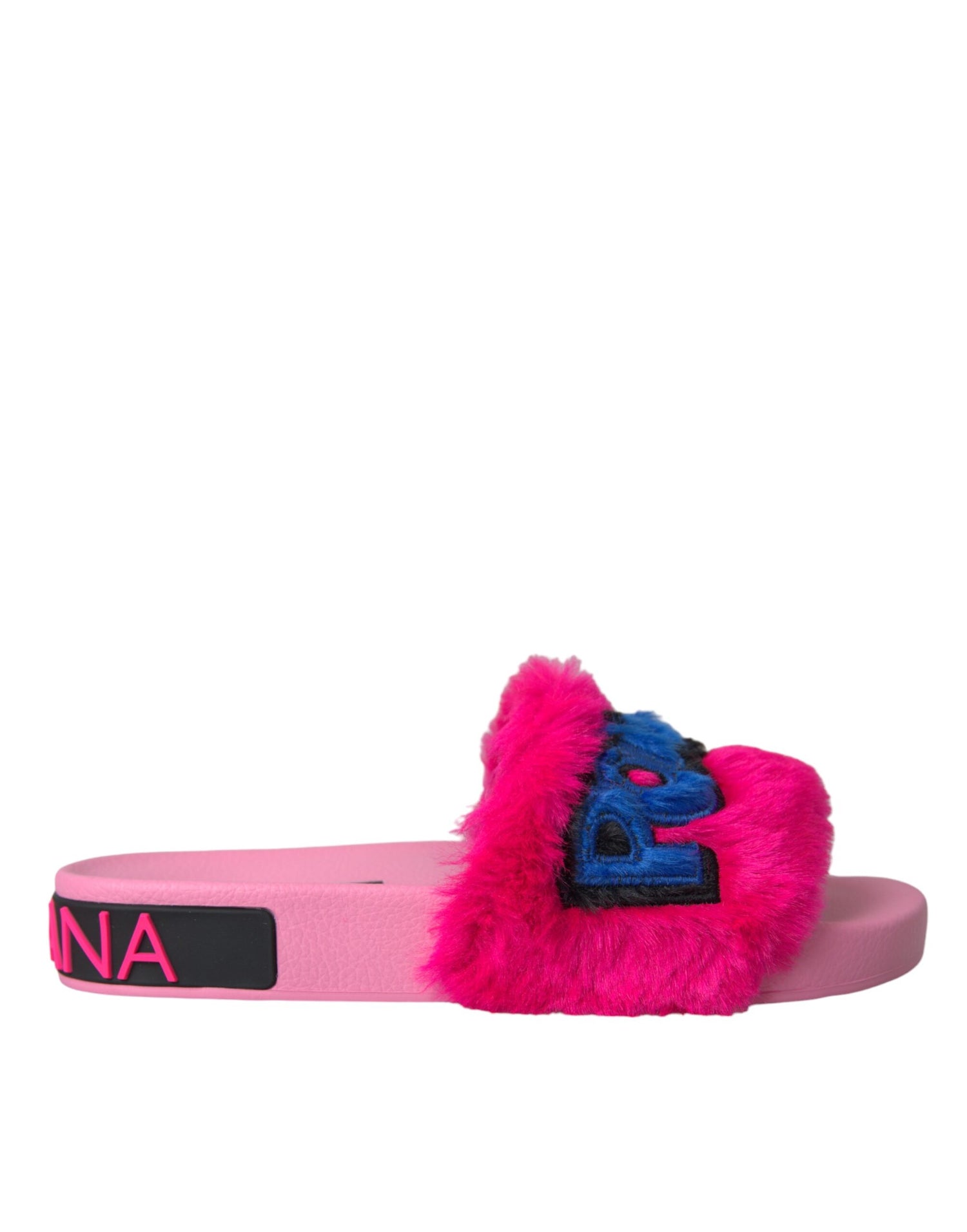 Dolce &amp; Gabbana Dolce &amp; Gabbana Multicolor Embroidered Fur Slides Sandals Shoes/EU35/US4.5/Multicolor