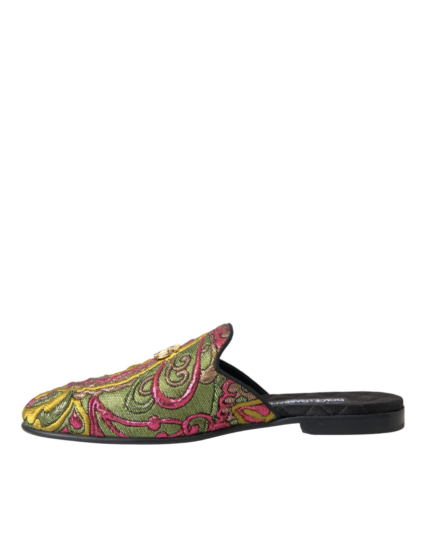 Dolce & Gabbana Dolce & Gabbana Multicolor Brocade DG Logo Mule Flat Sandals Shoes/EU39/US8.5/Multicolor