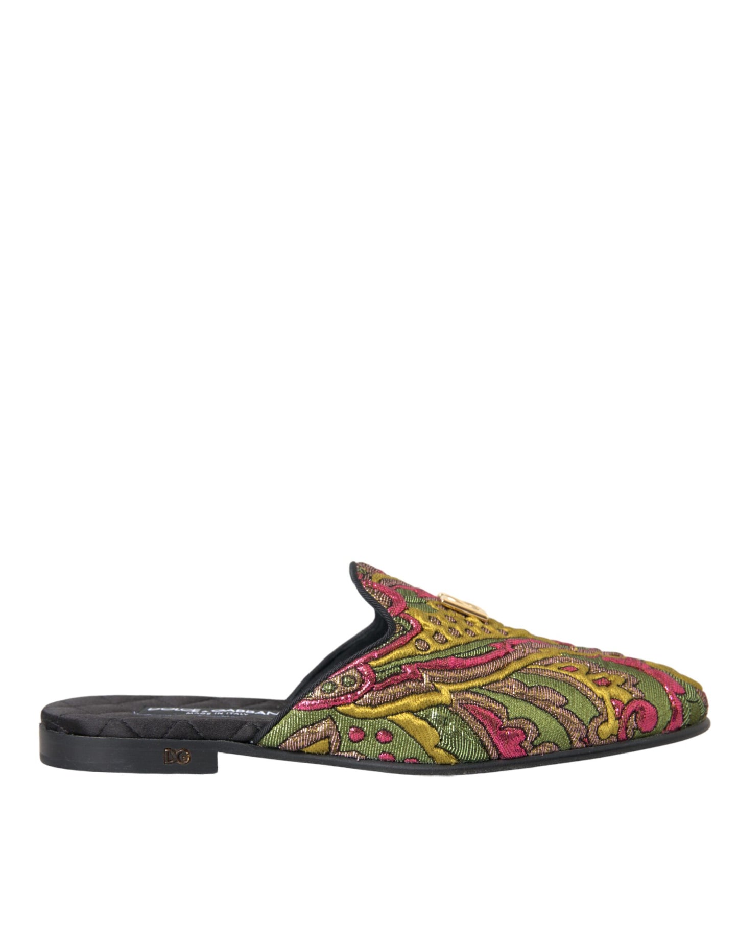 Dolce & Gabbana Dolce & Gabbana Multicolor Brocade DG Logo Mule Flat Sandals Shoes/EU39/US8.5/Multicolor