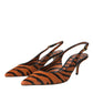 Dolce & Gabbana Dolce & Gabbana Black Orange Zebra Leather Slingbacks Shoes/EU36/US5.5/Orange