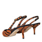 Dolce & Gabbana Dolce & Gabbana Black Orange Zebra Leather Slingbacks Shoes/EU36/US5.5/Orange