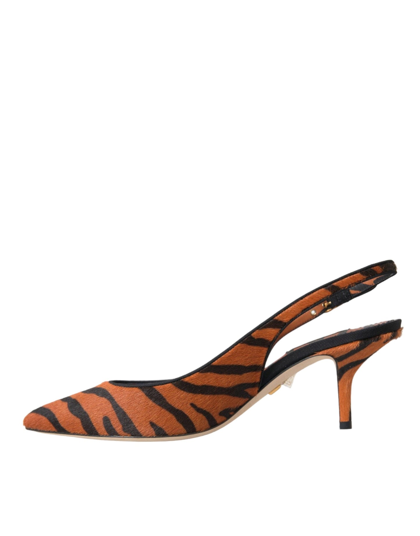 Dolce & Gabbana Dolce & Gabbana Black Orange Zebra Leather Slingbacks Shoes/EU36/US5.5/Orange