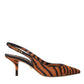 Dolce & Gabbana Dolce & Gabbana Black Orange Zebra Leather Slingbacks Shoes/EU36/US5.5/Orange