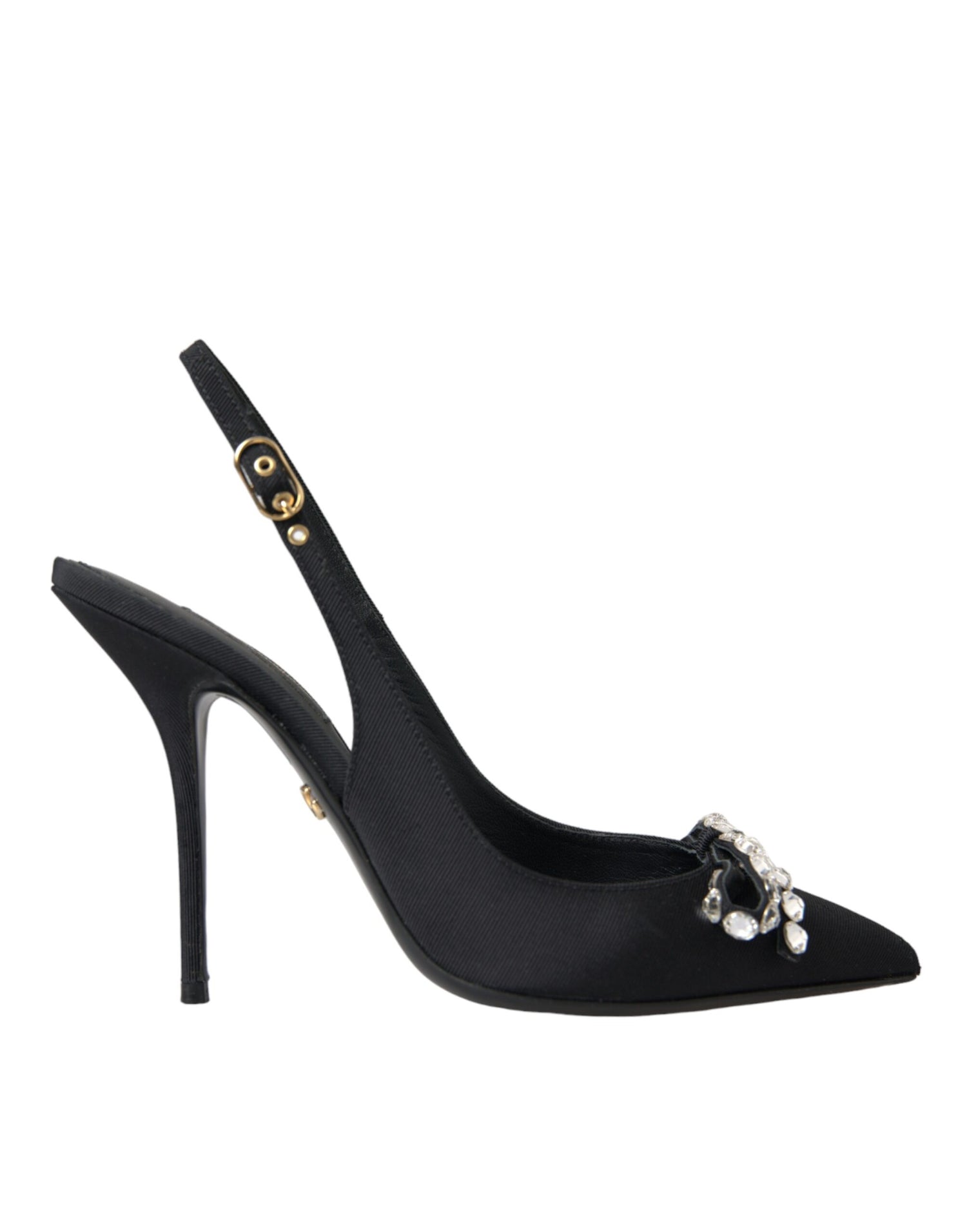Dolce &amp; Gabbana Dolce &amp; Gabbana Black Crystal Embellished Slingback Shoes/EU37/US6.5/Black