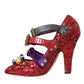 Dolce & Gabbana Dolce & Gabbana Red Sequined Crystal Mary Janes Pumps Shoes/EU40/US9.5/Black and Red