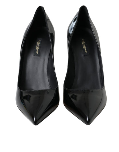 Dolce &amp; Gabbana Dolce &amp; Gabbana Black Patent Leather Bellucci Pumps Heels Shoes/EU39/US8.5/Black