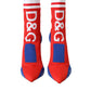 Dolce & Gabbana Dolce & Gabbana Red Blue Stretch Sock Style Ankle Boots Logo Shoes/EU36.5/US6/Multicolor