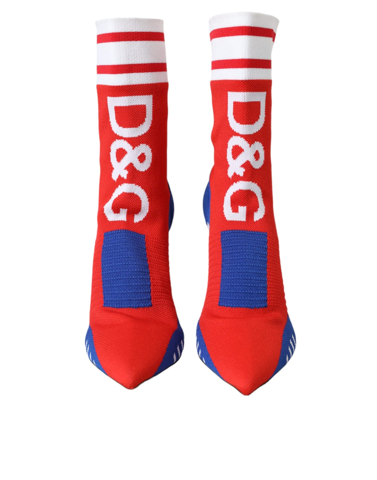 Dolce & Gabbana Dolce & Gabbana Red Blue Stretch Sock Style Ankle Boots Logo Shoes/EU36.5/US6/Multicolor