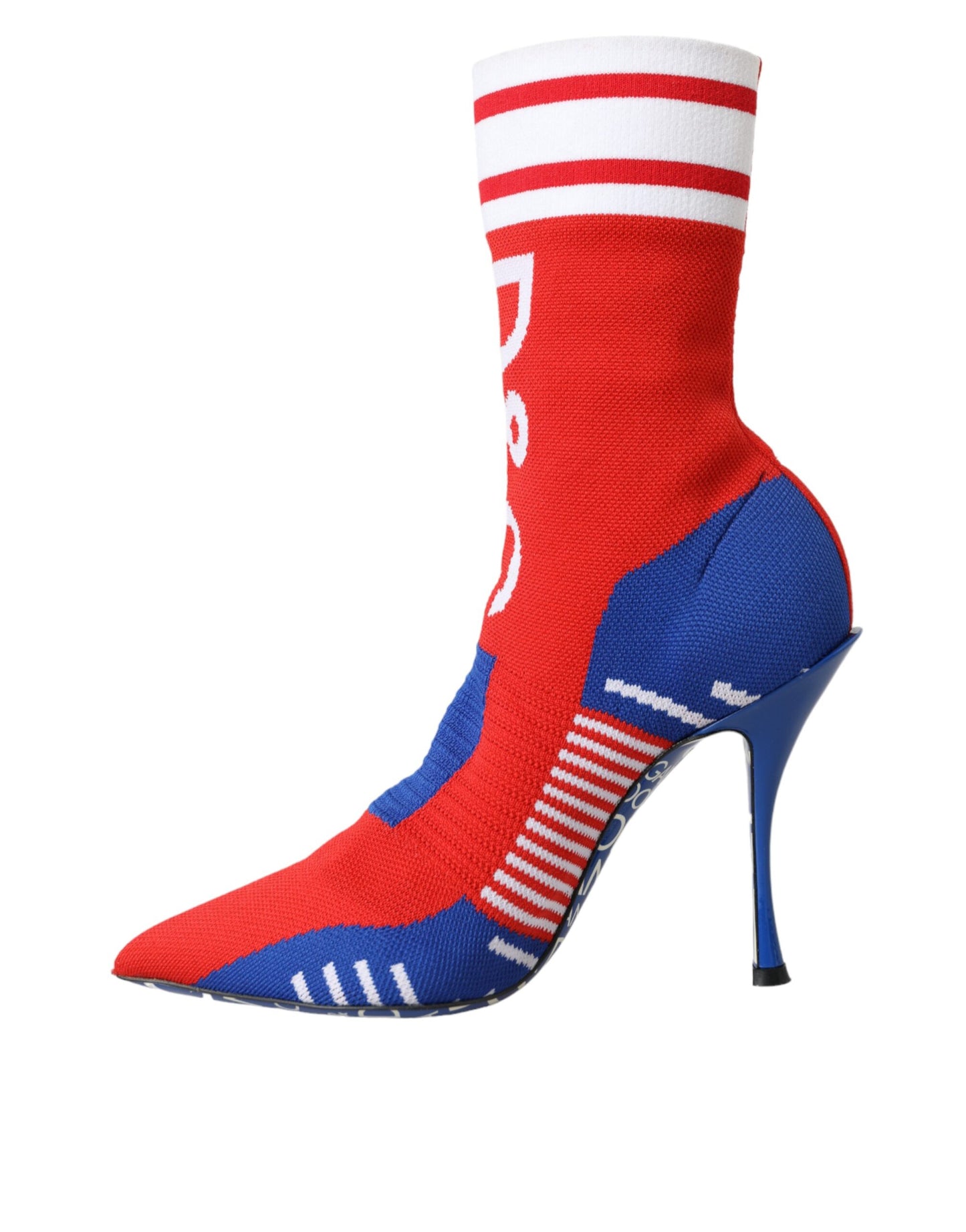 Dolce & Gabbana Dolce & Gabbana Red Blue Stretch Sock Style Ankle Boots Logo Shoes/EU36.5/US6/Multicolor