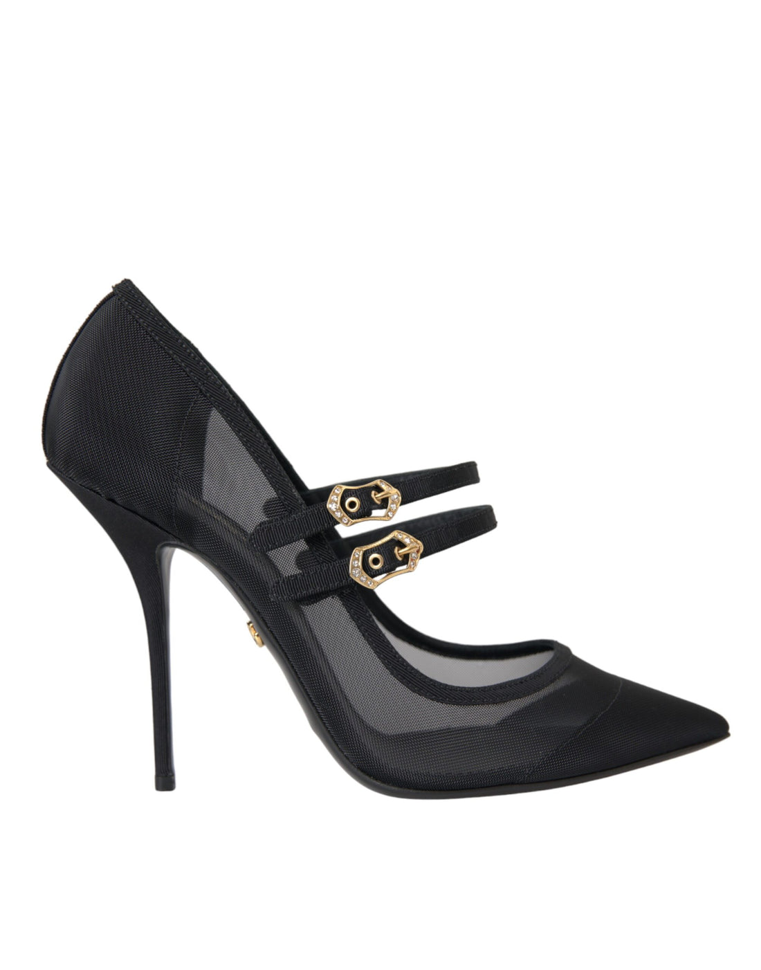 Dolce &amp; Gabbana Dolce &amp; Gabbana Black Mesh Mary Janes Heels Pumps Shoes/EU39/US8.5/Black