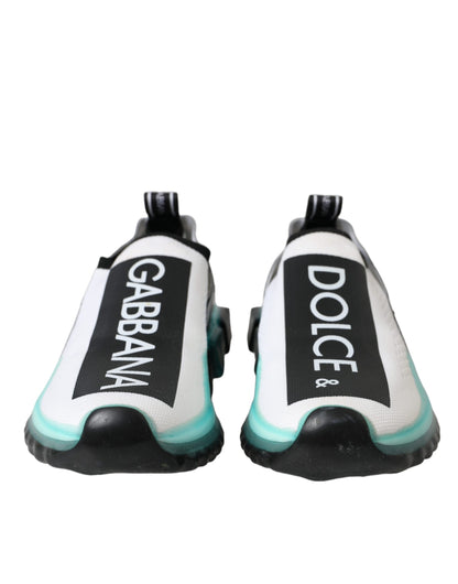 Dolce &amp; Gabbana Dolce &amp; Gabbana Black White Blue Slip On Sorrento Sneakers Shoes/EU37/US6.5/Black/White