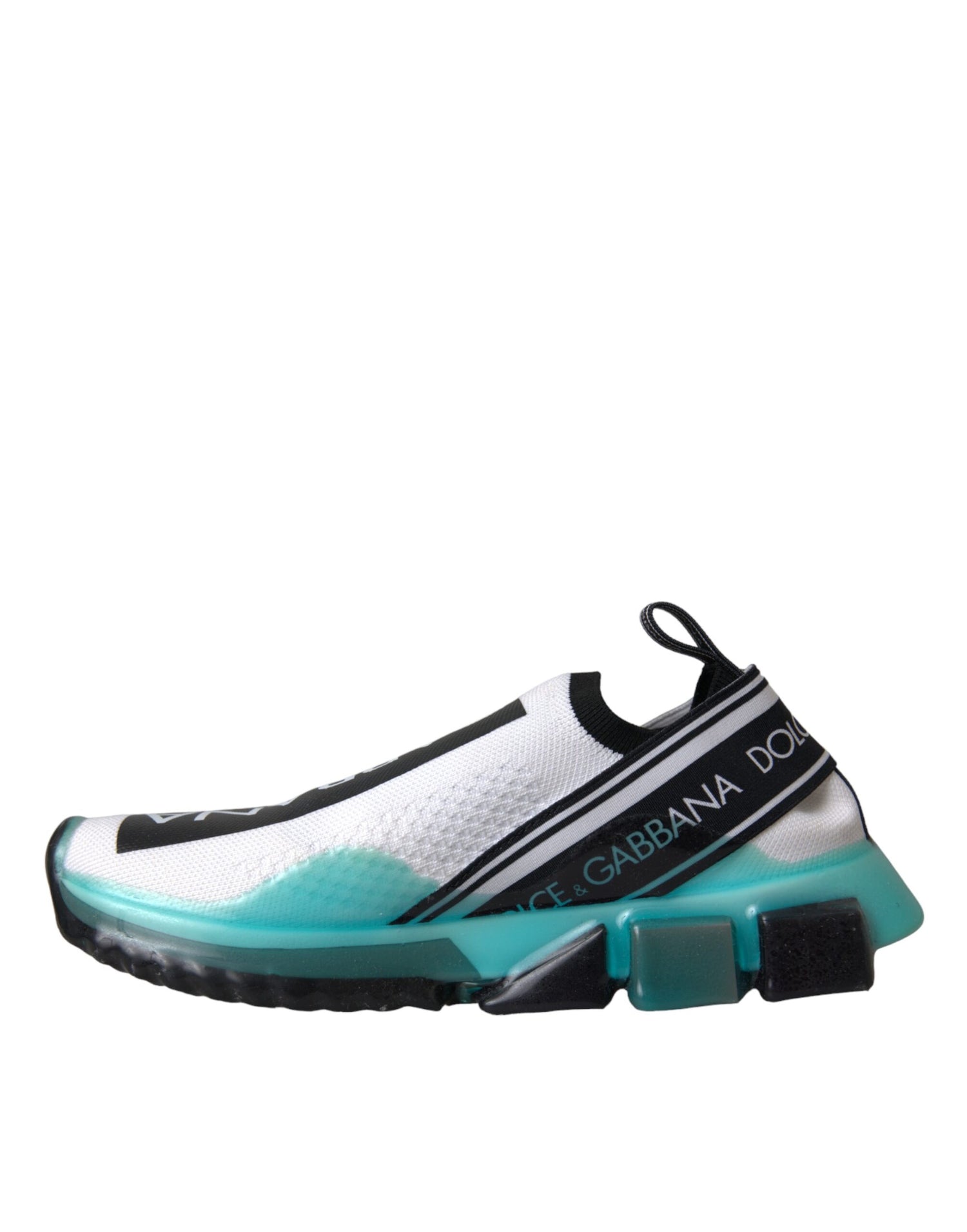 Dolce &amp; Gabbana Dolce &amp; Gabbana Black White Blue Slip On Sorrento Sneakers Shoes/EU37/US6.5/Black/White
