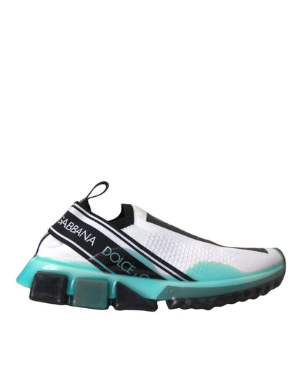 Dolce &amp; Gabbana Dolce &amp; Gabbana Black White Blue Slip On Sorrento Sneakers Shoes/EU37/US6.5/Black/White