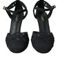 Dolce & Gabbana Dolce & Gabbana Black Mesh Ankle Strap Heels Sandals Shoes/EU39/US8.5/Black