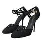 Dolce & Gabbana Dolce & Gabbana Black Mesh Ankle Strap Heels Sandals Shoes/EU39/US8.5/Black