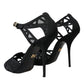 Dolce & Gabbana Dolce & Gabbana Black Mesh Ankle Strap Heels Sandals Shoes/EU39/US8.5/Black