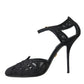 Dolce & Gabbana Dolce & Gabbana Black Mesh Ankle Strap Heels Sandals Shoes/EU39/US8.5/Black