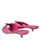 Dolce & Gabbana Dolce & Gabbana Pink Exotic Leather Kitten Heels Slides Shoes/EU36.5/US6/Pink