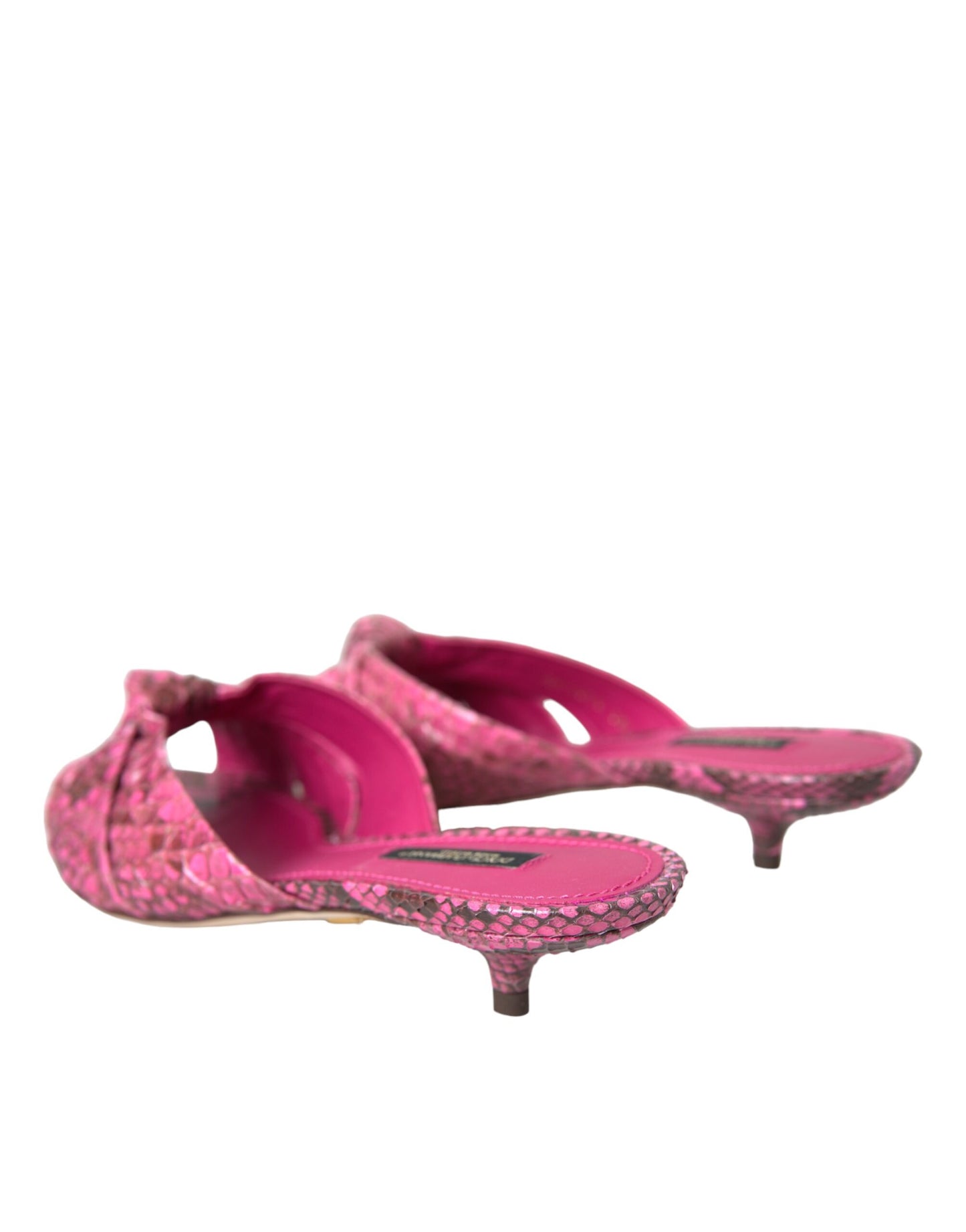 Dolce & Gabbana Dolce & Gabbana Pink Exotic Leather Kitten Heels Slides Shoes/EU36.5/US6/Pink