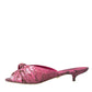 Dolce & Gabbana Dolce & Gabbana Pink Exotic Leather Kitten Heels Slides Shoes/EU36.5/US6/Pink