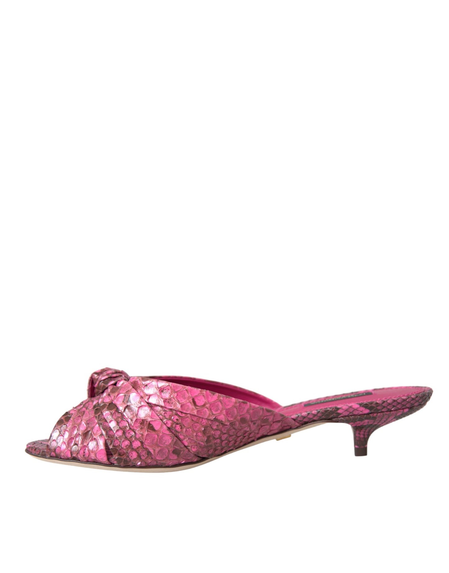 Dolce & Gabbana Dolce & Gabbana Pink Exotic Leather Kitten Heels Slides Shoes/EU36.5/US6/Pink