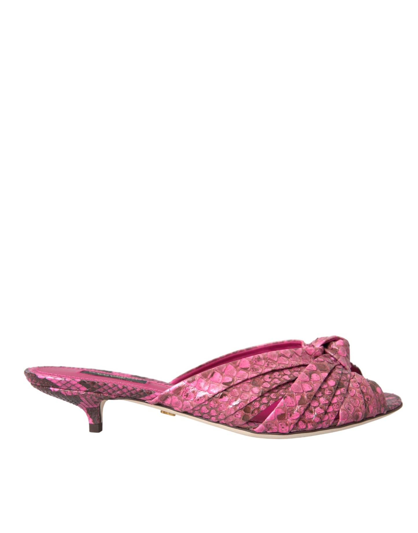 Dolce & Gabbana Dolce & Gabbana Pink Exotic Leather Kitten Heels Slides Shoes/EU36.5/US6/Pink