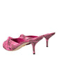 Dolce & Gabbana Dolce & Gabbana Pink Exotic Leather Kitten Heels Slides Shoes/EU38/US7.5/Pink