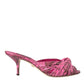 Dolce & Gabbana Dolce & Gabbana Pink Exotic Leather Kitten Heels Slides Shoes/EU38/US7.5/Pink