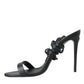 Dolce & Gabbana Dolce & Gabbana Black Suede Strap Sandals Stilettos Shoes/EU37/US6.5/Black