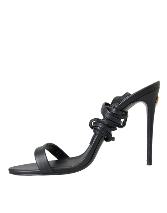 Dolce & Gabbana Dolce & Gabbana Black Suede Strap Sandals Stilettos Shoes/EU37/US6.5/Black