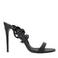 Dolce & Gabbana Dolce & Gabbana Black Suede Strap Sandals Stilettos Shoes/EU37/US6.5/Black