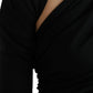 Dolce & Gabbana Dolce & Gabbana Black Wool Cutout Asymmetric Long Sleeve Top/IT44 | L/Black