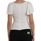 Dolce & Gabbana Dolce & Gabbana White Viscose Round Neck Short Sleeves Top/IT42|M/White