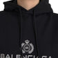 Balenciaga Balenciaga Black Cotton Logo Hooded Pullover Sweatshirt Sweater/L/Black