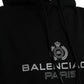 Balenciaga Balenciaga Black Cotton Logo Hooded Pullover Sweatshirt Sweater/L/Black