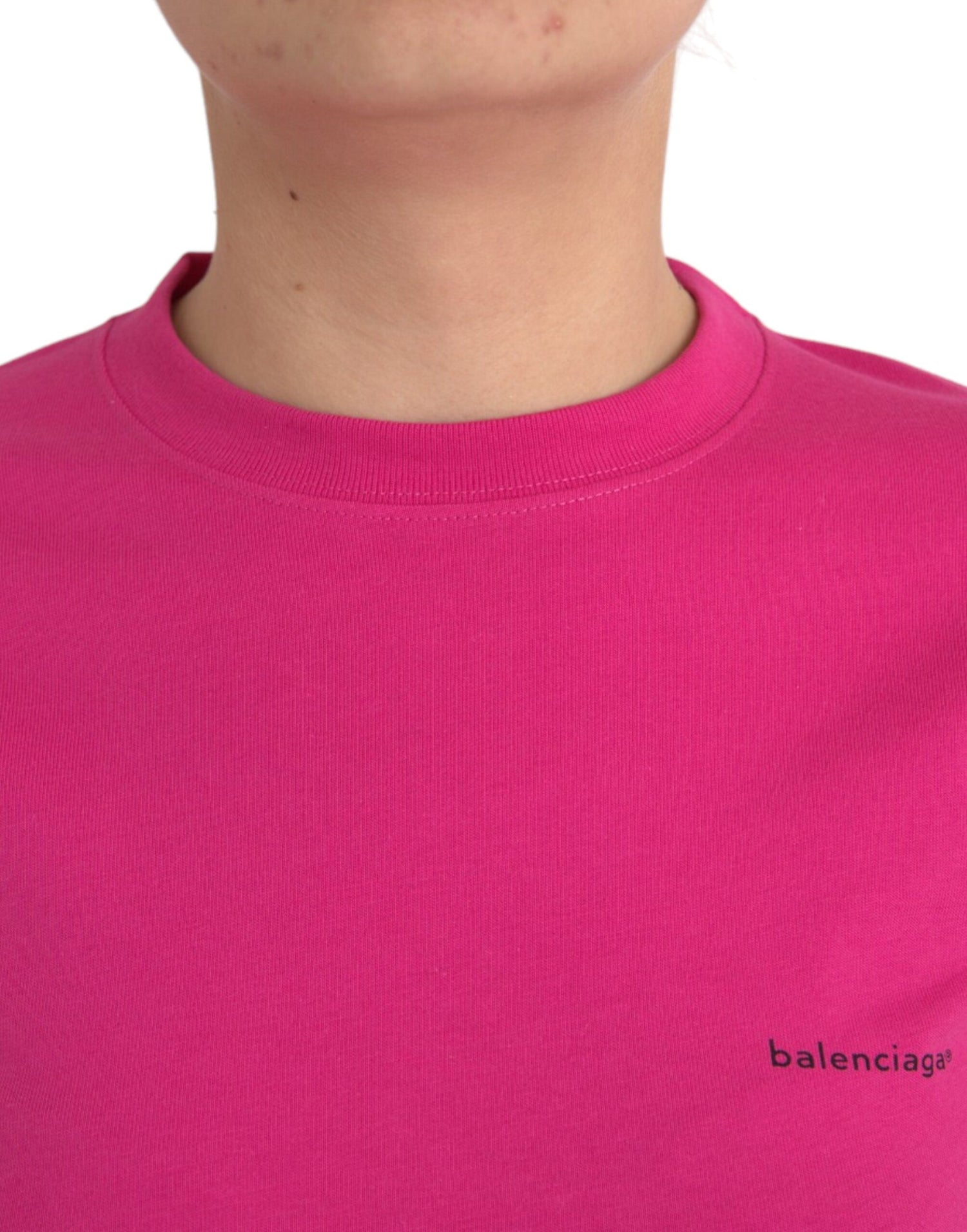 Balenciaga Balenciaga Pink Cotton Crew Neck Short Sleeves Tee T-shirt/S/Pink