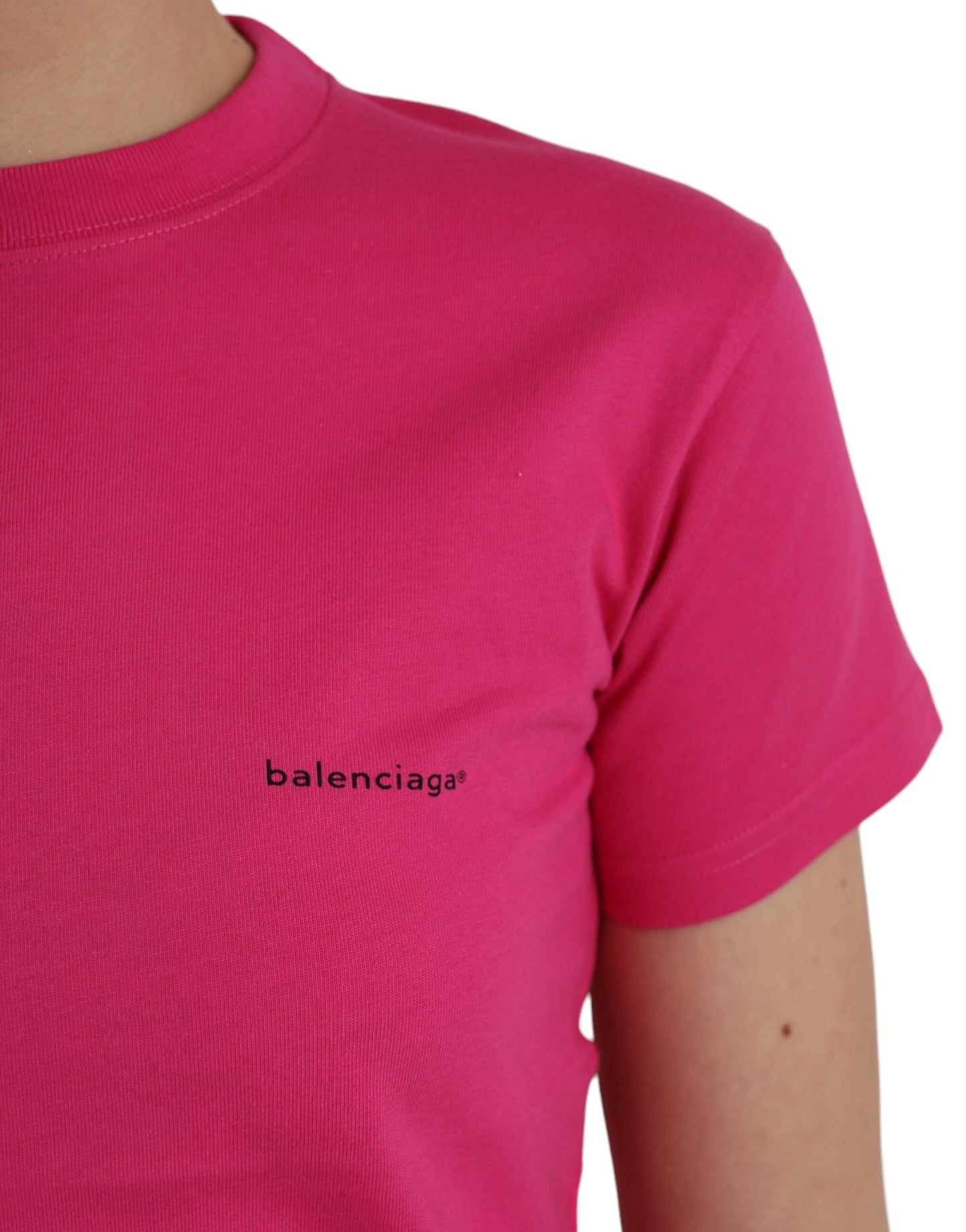 Balenciaga Balenciaga Pink Cotton Crew Neck Short Sleeves Tee T-shirt/M/Pink