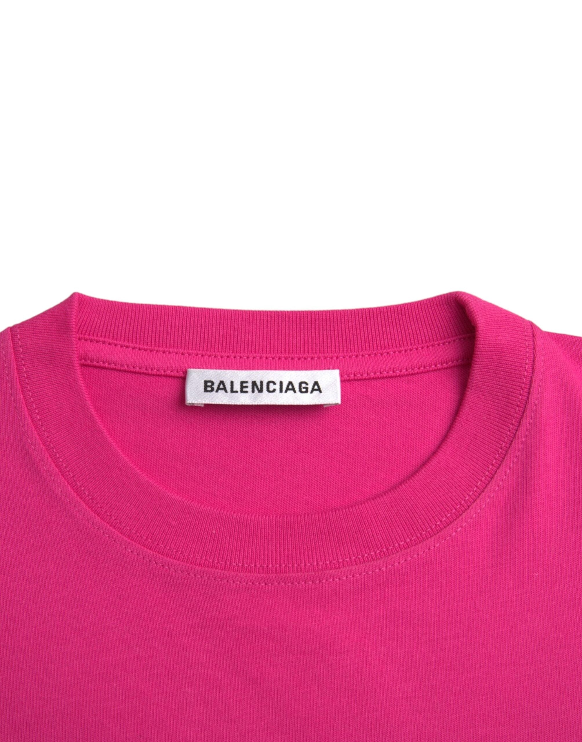 Balenciaga Balenciaga Pink Cotton Crew Neck Short Sleeves Tee T-shirt/M/Pink