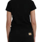 Balenciaga Black Cotton Logo Print Crew Neck Short Sleeves T-shirt/XL/Black