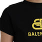 Balenciaga Black Cotton Logo Print Crew Neck Short Sleeves T-shirt/XL/Black