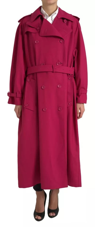 Dolce & Gabbana Dolce & Gabbana Dark Pink Double Breasted Trench Coat Jacket/IT40|S/Pink