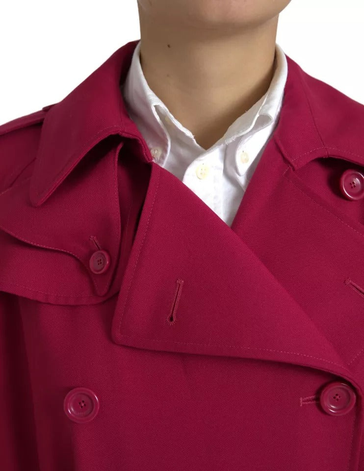 Dolce & Gabbana Dolce & Gabbana Dark Pink Double Breasted Trench Coat Jacket/IT40|S/Pink