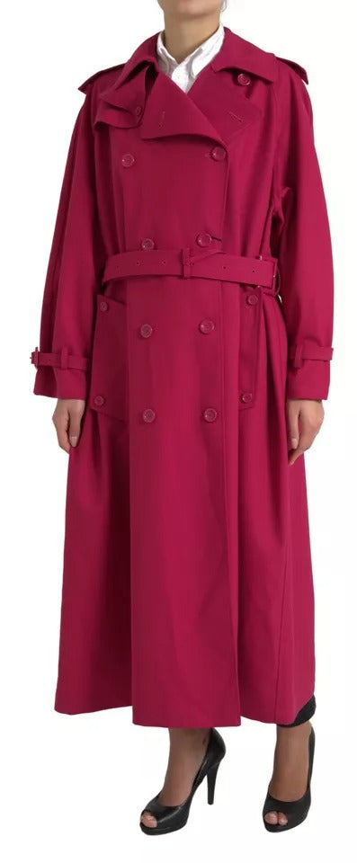 Dolce & Gabbana Dolce & Gabbana Dark Pink Double Breasted Trench Coat Jacket/IT40|S/Pink