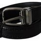 Dolce & Gabbana Dolce & Gabbana Black Leather Silver Metal Buckle Classic Belt/95 cm / 38 Inches/Black