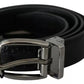 Dolce & Gabbana Dolce & Gabbana Black Leather Silver Metal Buckle Classic Belt/95 cm / 38 Inches/Black